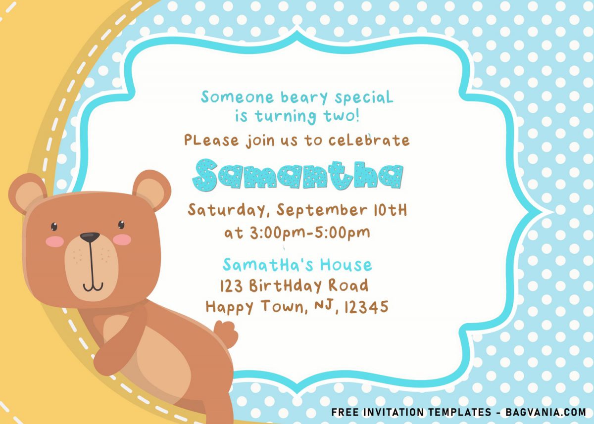8+ Cute Baby Bear Birthday Invitation Templates