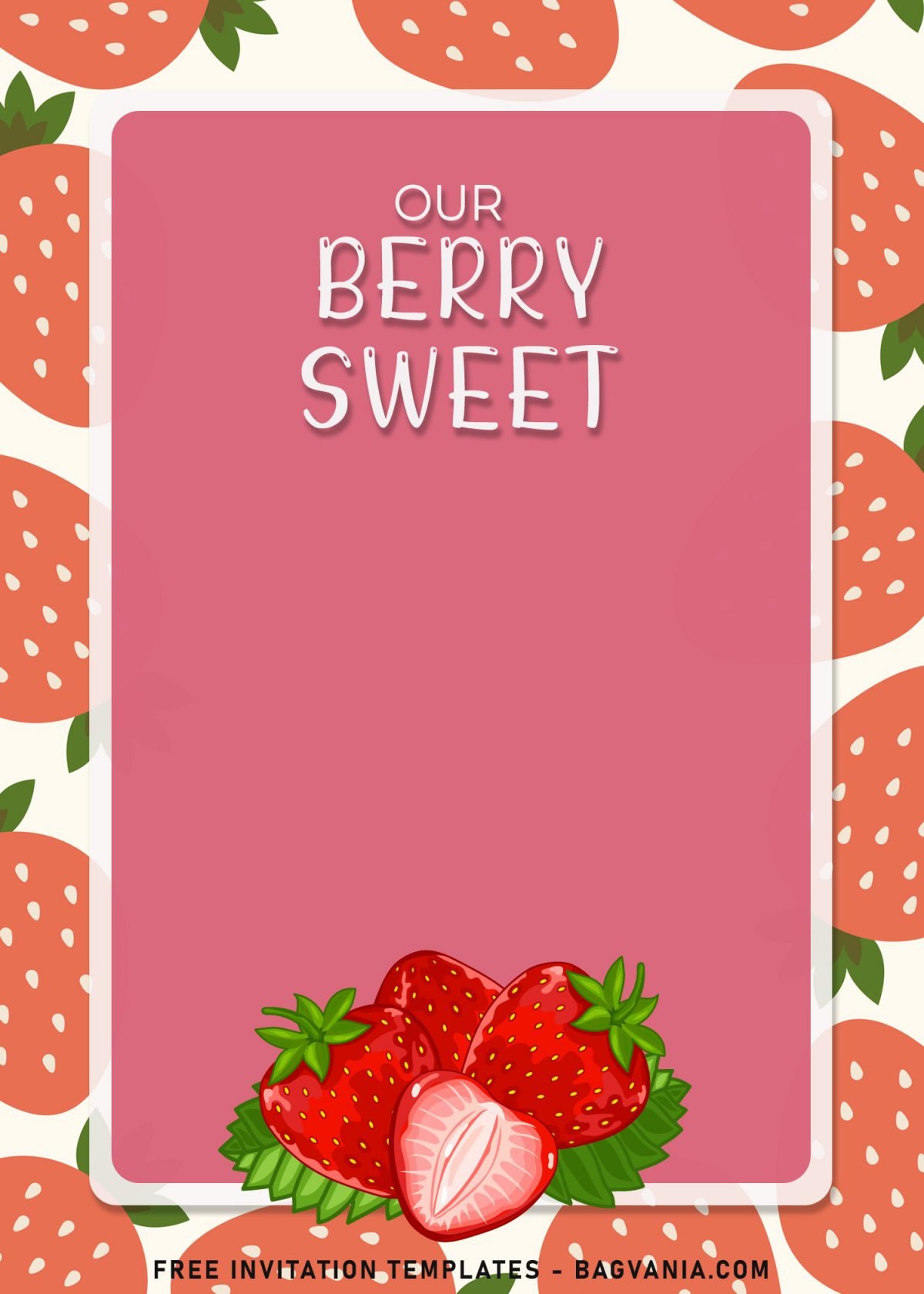 8+ Strawberry Birthday Invitation Templates For Girl Birthday Party and has strawberry background