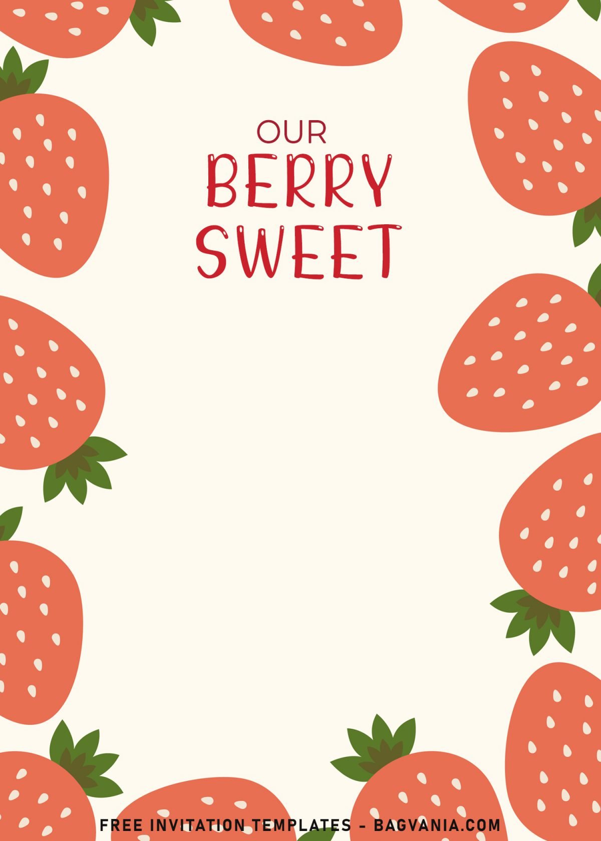 8+ Strawberry Birthday Invitation Templates For Girl Birthday Party and has hand drawn strawberries