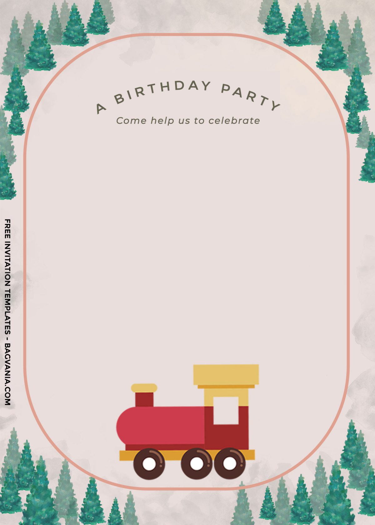 8+ Cute Vintage Train Themed Birthday Invitation Templates and has watercolor train style