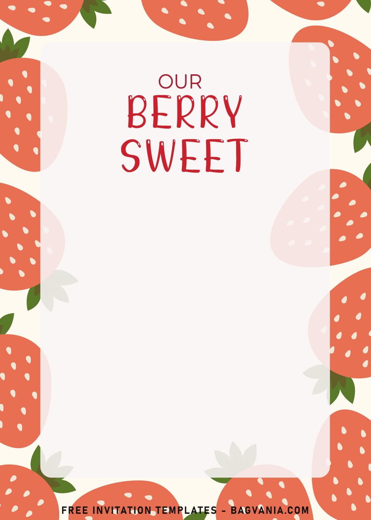 8+ Strawberry Birthday Invitation Templates For Girl Birthday Party and has portrait design