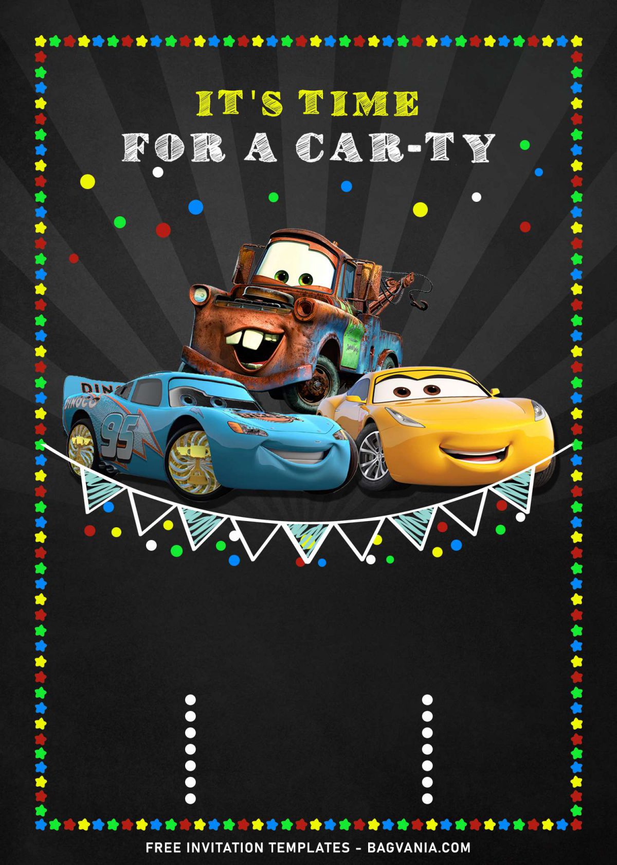 9+ Cool Personalized Disney Cars Birthday Invitation Templates and has chalkboard background