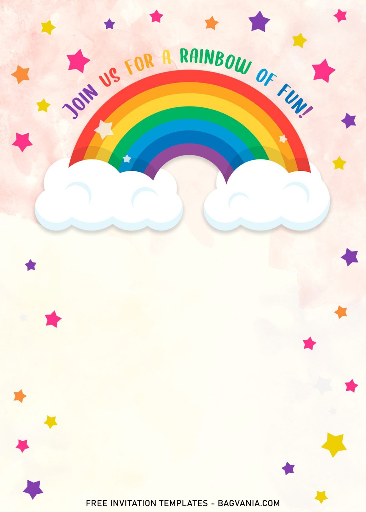 9+ Colorful Rainbow Invitation Card Templates For A Whimsical Birthday Party and has colorful design