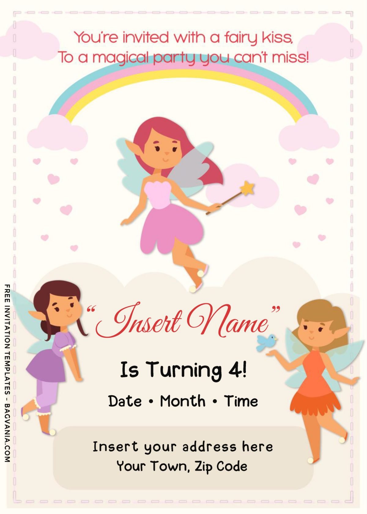 Free Rainbow Magic Fairy Birthday Invitation Templates For Word and has Tinkerbelle