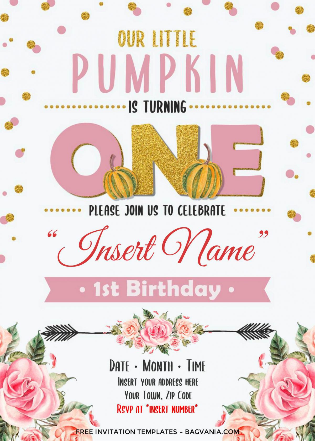 Free Pumpkin First Birthday Invitation Templates For Word