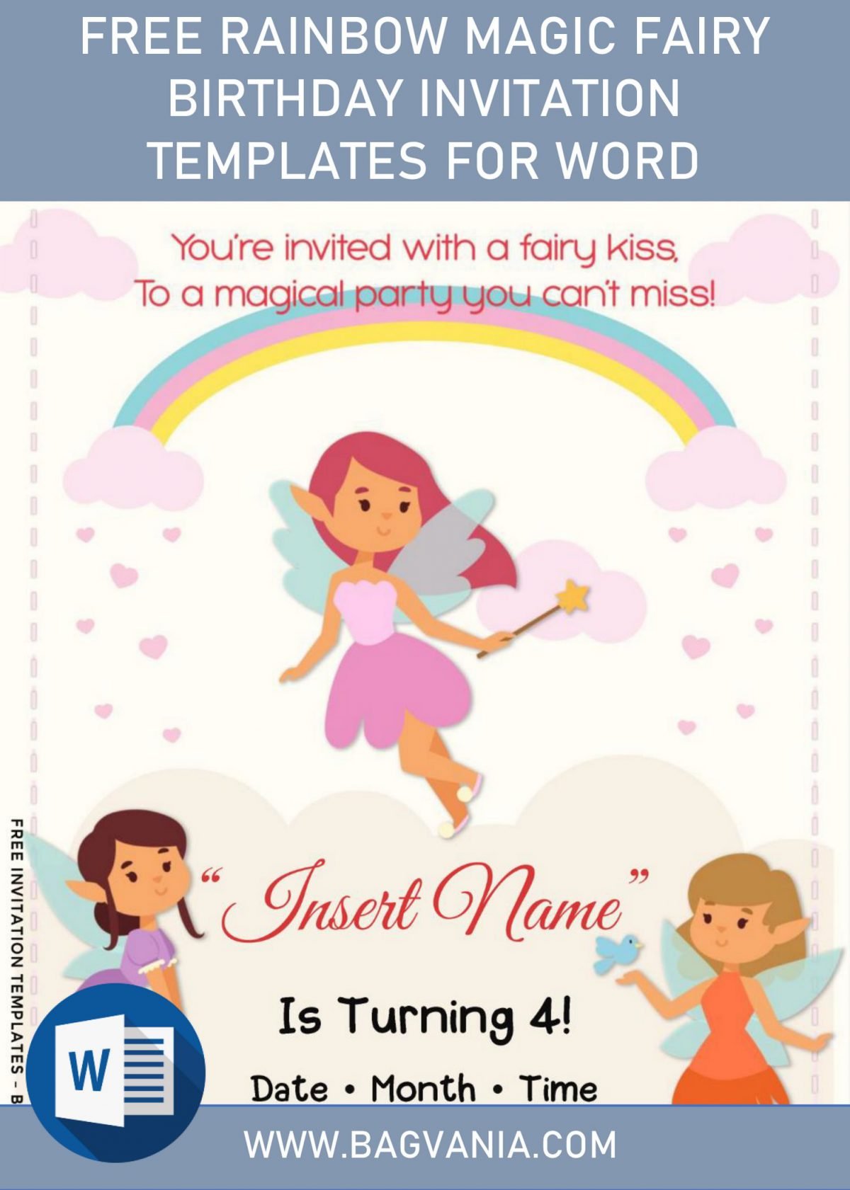Free Rainbow Magic Fairy Birthday Invitation Templates For Word