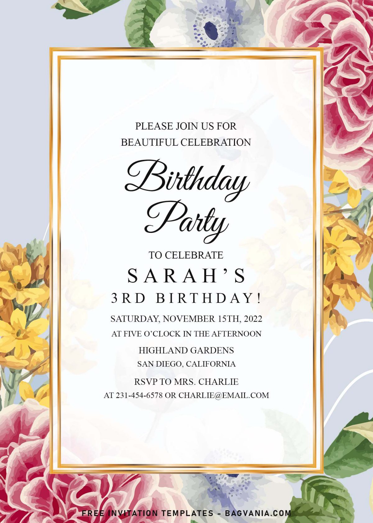 9+ Beautiful Pastel Spring Floral Birthday Invitation Templates
