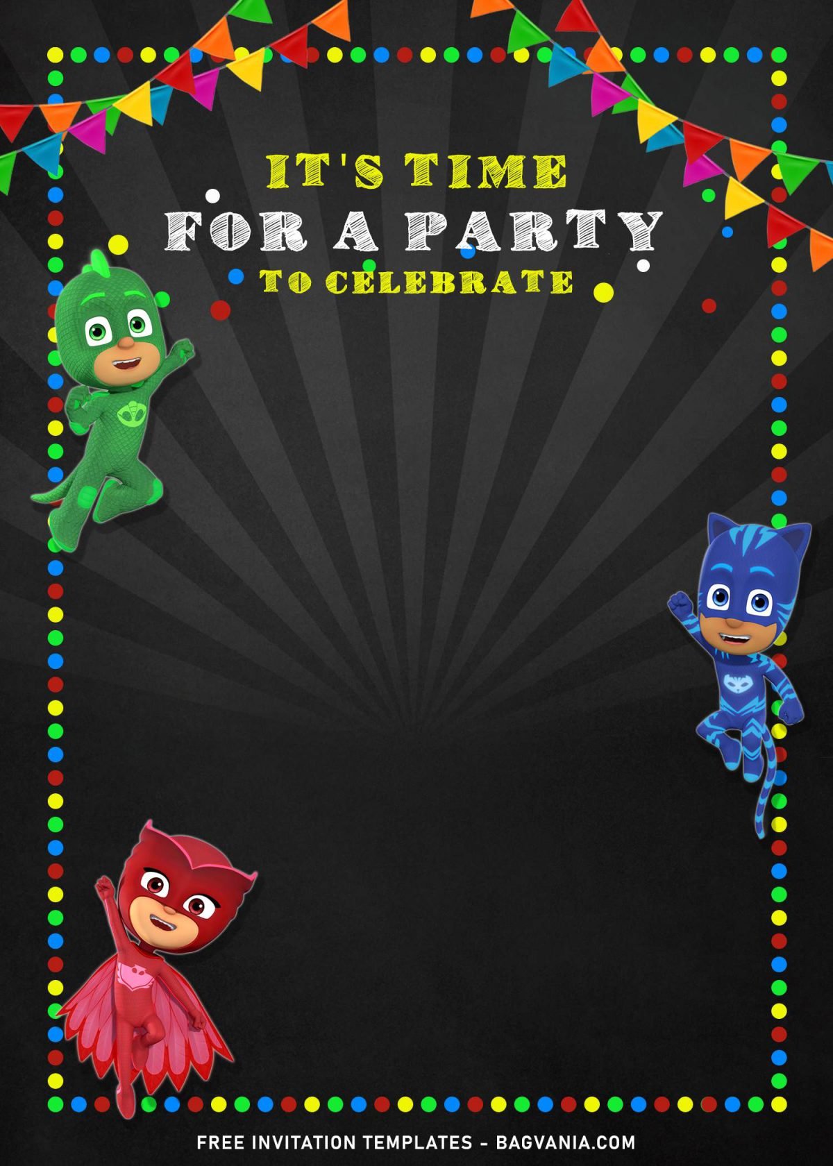 10+ Gecko Owlette Catboy PJ Masks Birthday Invitation Templates and has Owlette