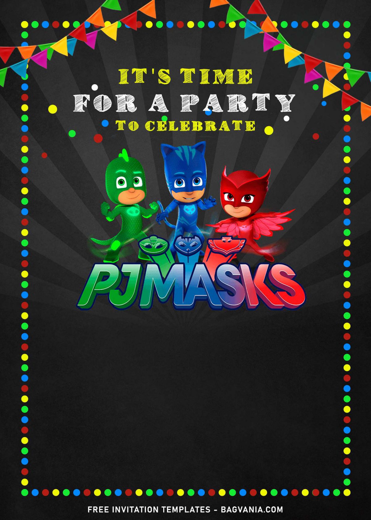 10+ Gecko Owlette Catboy PJ Masks Birthday Invitation Templates and has Gekko