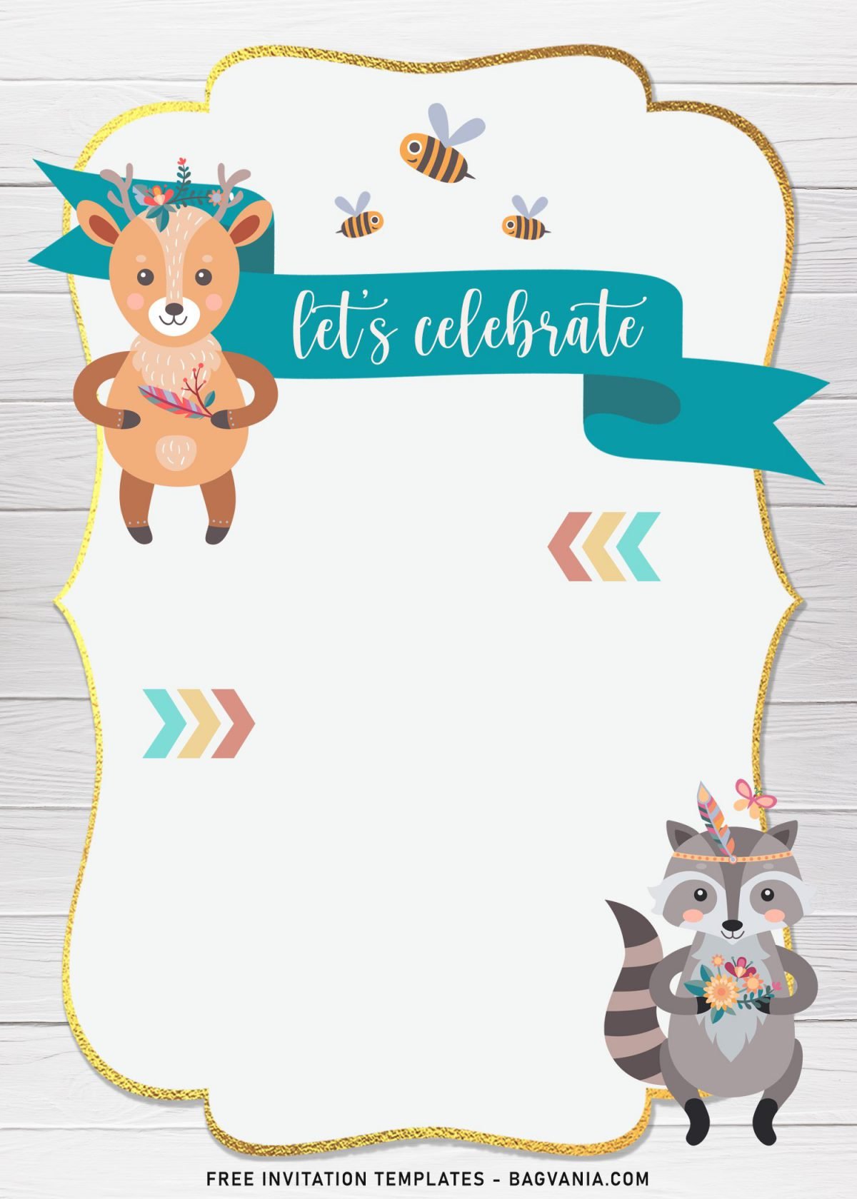 7+ Cute Boho Wild Ones Birthday Invitation Templates and has Baby deer
