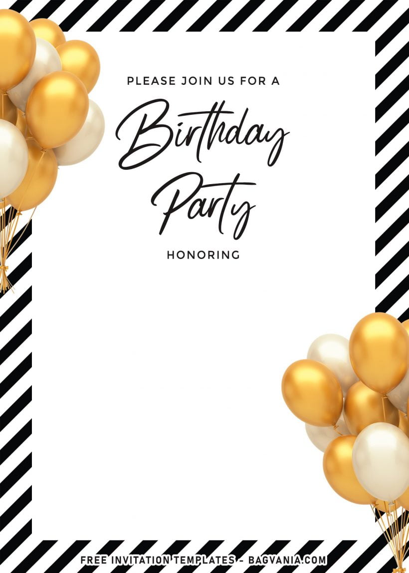 7+ Cute And Elegant Balloons Themed Birthday Invitation Templates ...