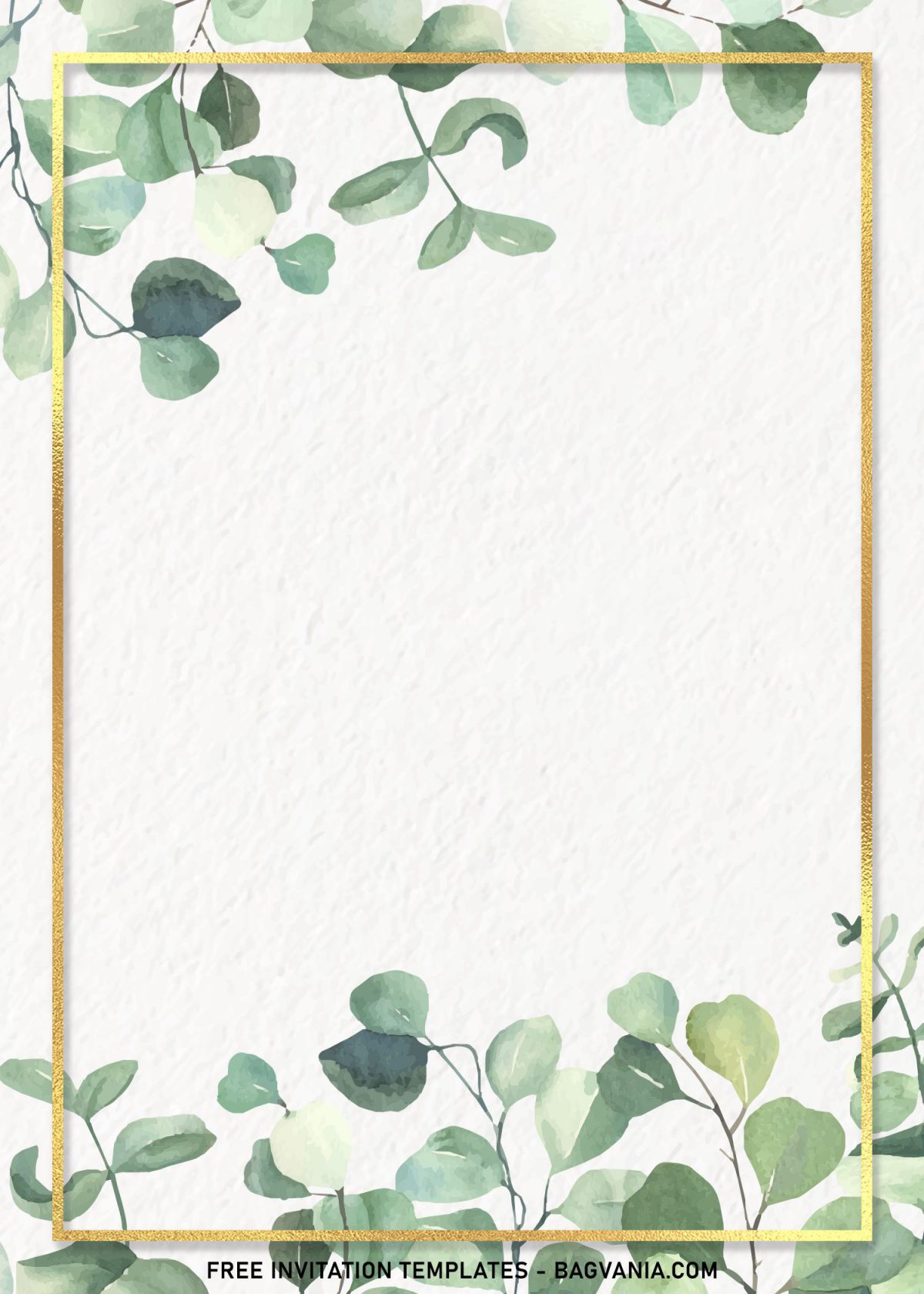 7+ Greenery Birthday Invitation Templates For Beautiful Botanical Birthday Party and has metallic gold frame