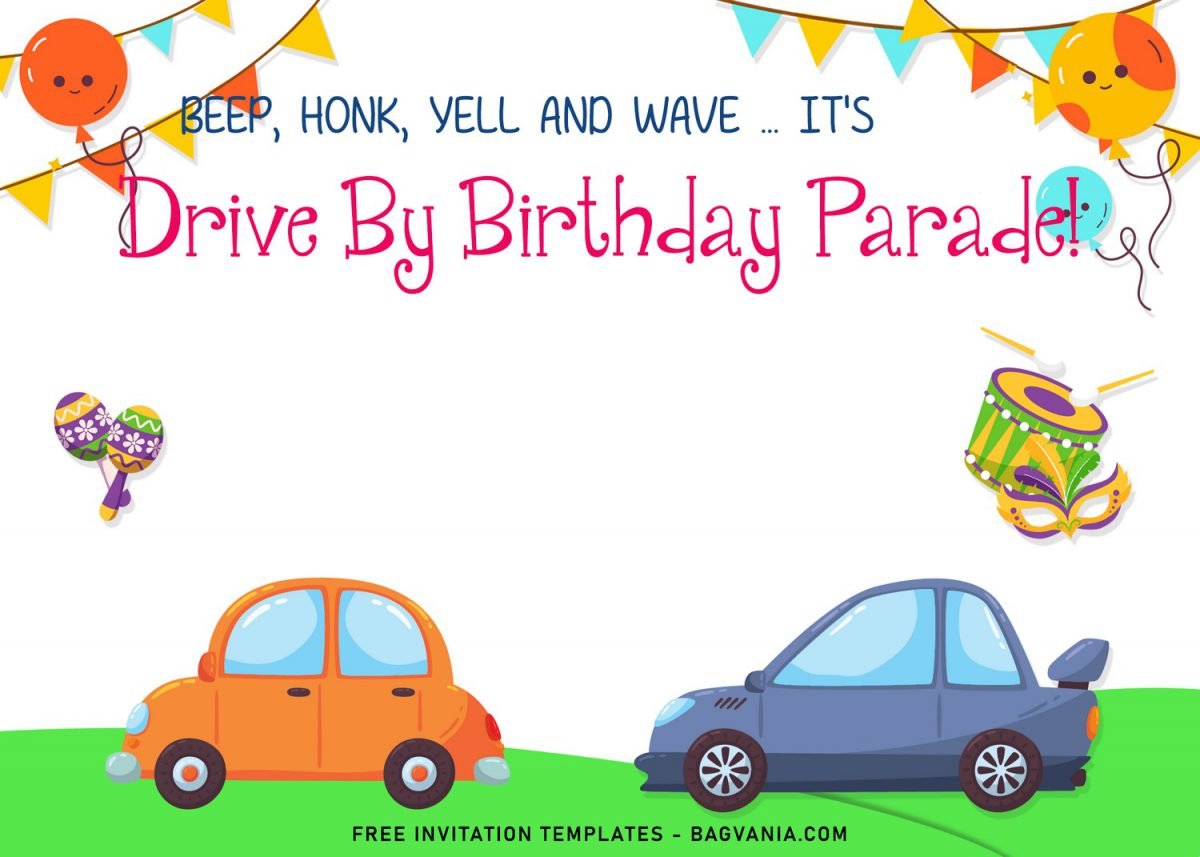 7+ Cute And Fun Drive By Parade Birthday Invitation Templates and has landscape design
