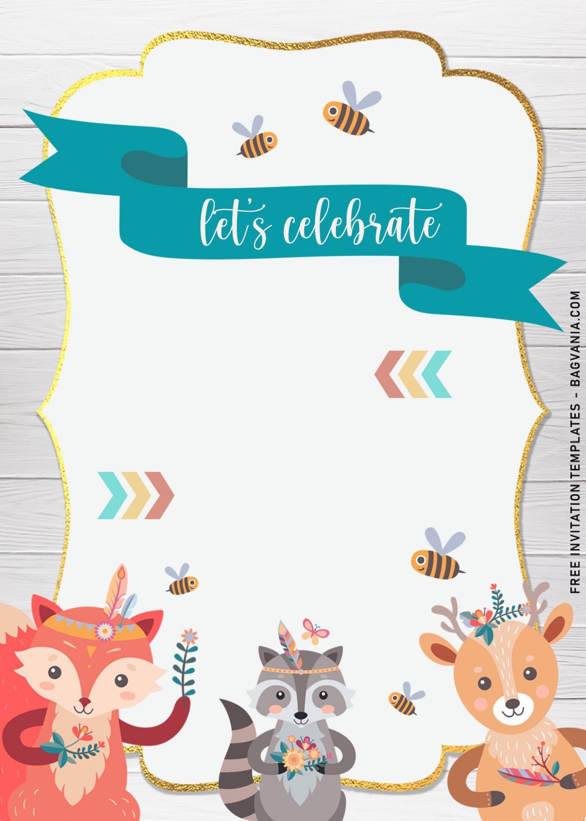 7+ Cute Boho Wild Ones Birthday Invitation Templates and has blue ribbon