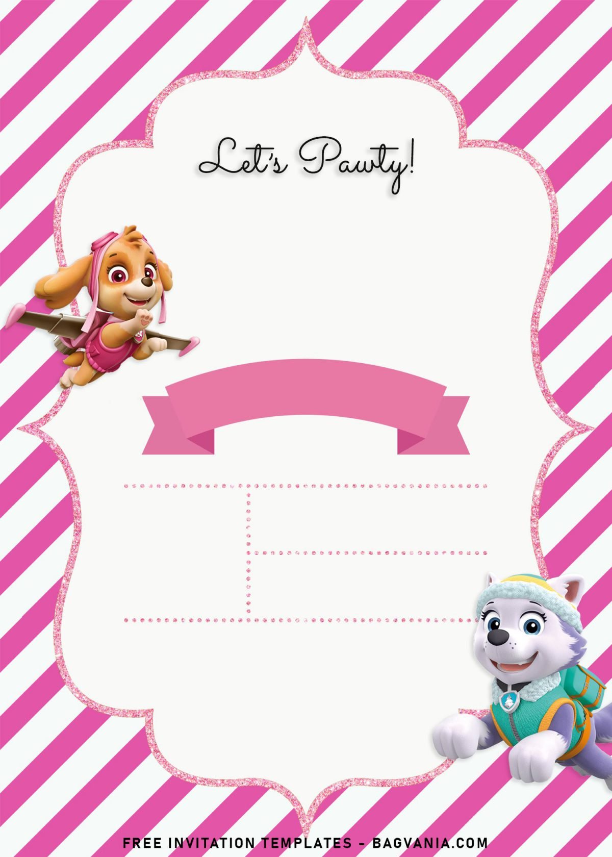 8+ Adorable Skye And Everest Paw Patrol Birthday Invitation Templates and has 