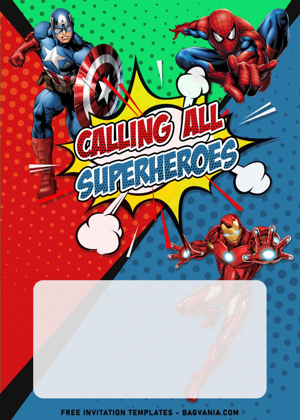 8+ Awesome Avengers Birthday Invitation Templates For Your Kid's Birthday Party and has Halftone pattern from Comic book
