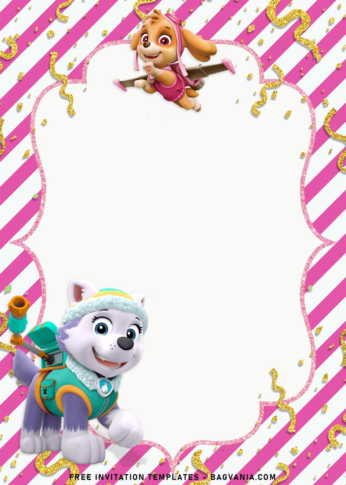 8+ Adorable Skye And Everest Paw Patrol Birthday Invitation Templates and has Skye flying on her jetpack