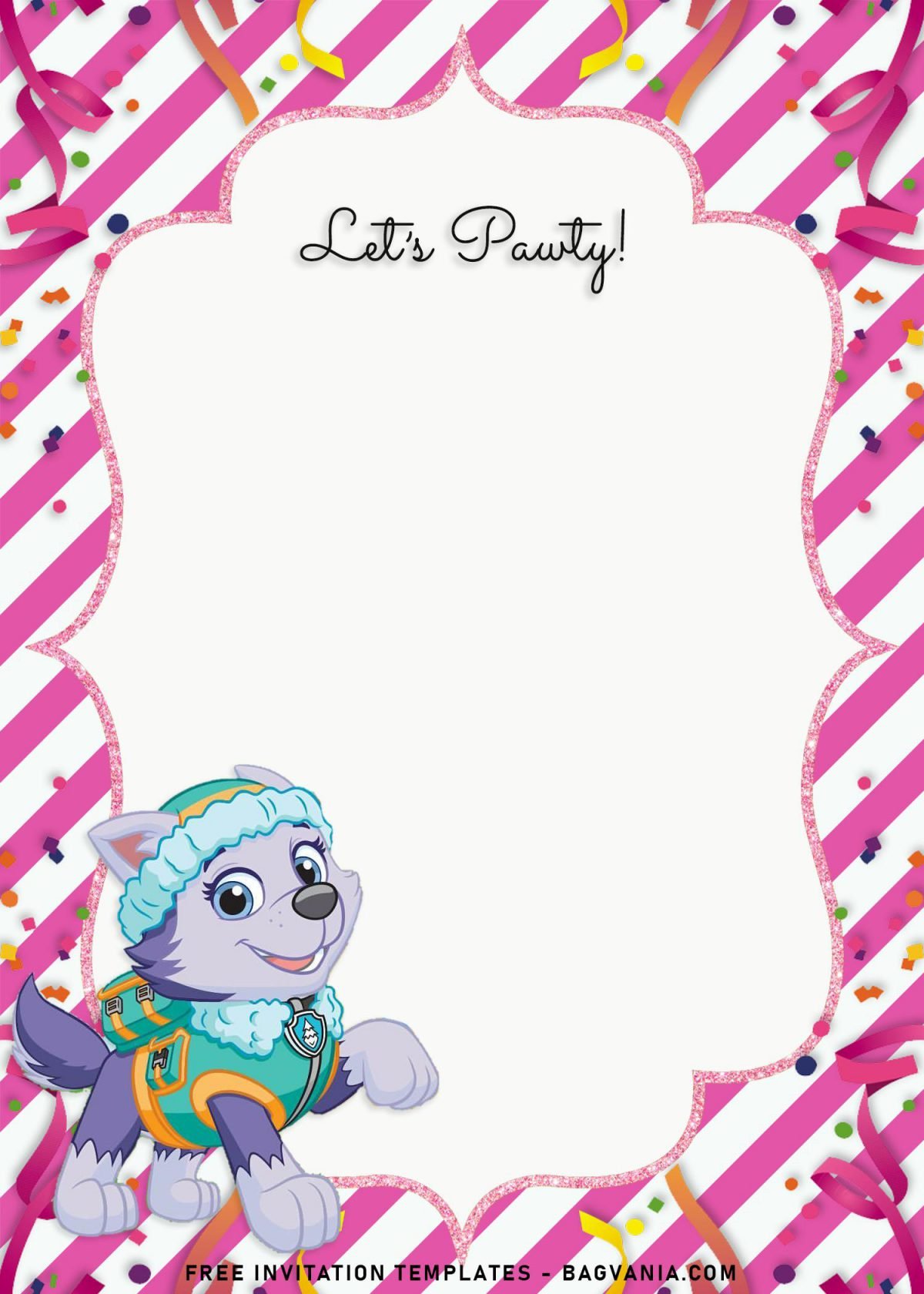 8+ Adorable Skye And Everest Paw Patrol Birthday Invitation Templates and has Cute Everest