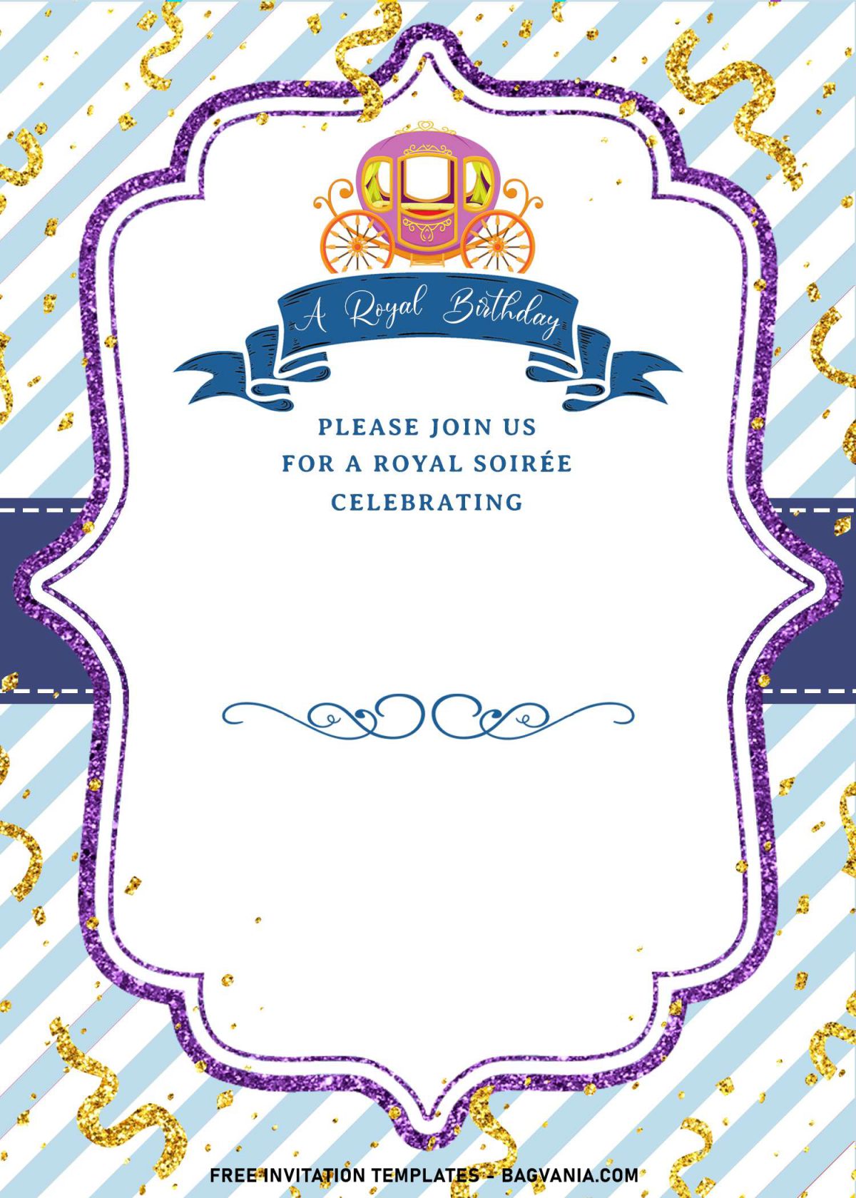 8+ Royal Birthday Invitation Templates For Your Kids Upcoming Birthday Party and has Princess Carriage