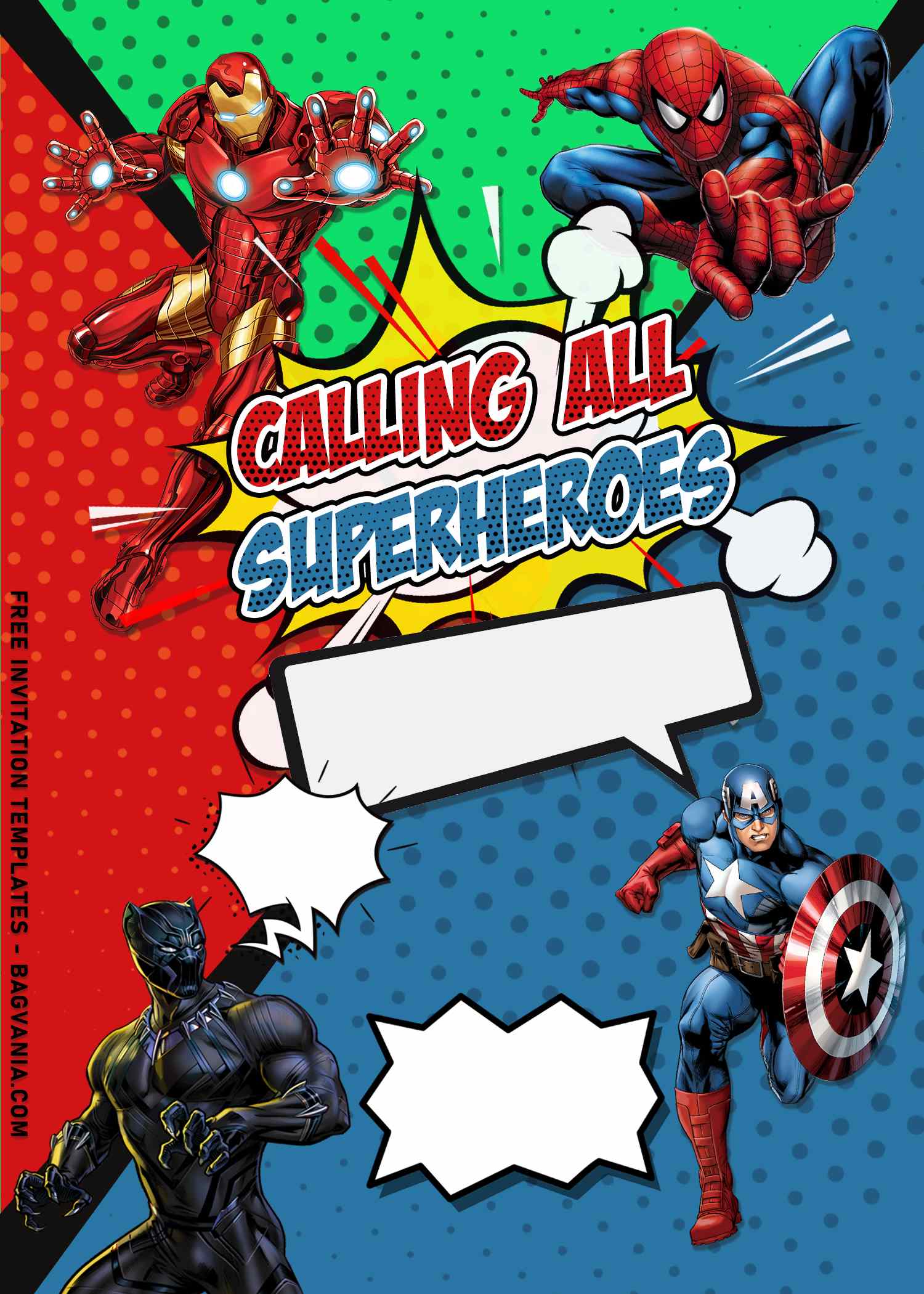 22+ Awesome Avengers Comic Birthday Invitation Templates For Your Within Avengers Birthday Card Template