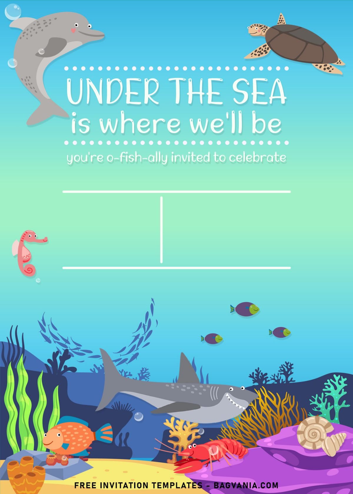 9+ Under The Sea Themed Birthday Invitation Templates and has Dolphin