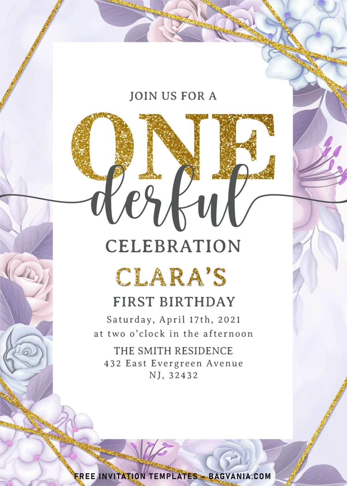 9+ Gorgeous Floral Onederful First Birthday Invitation Templates