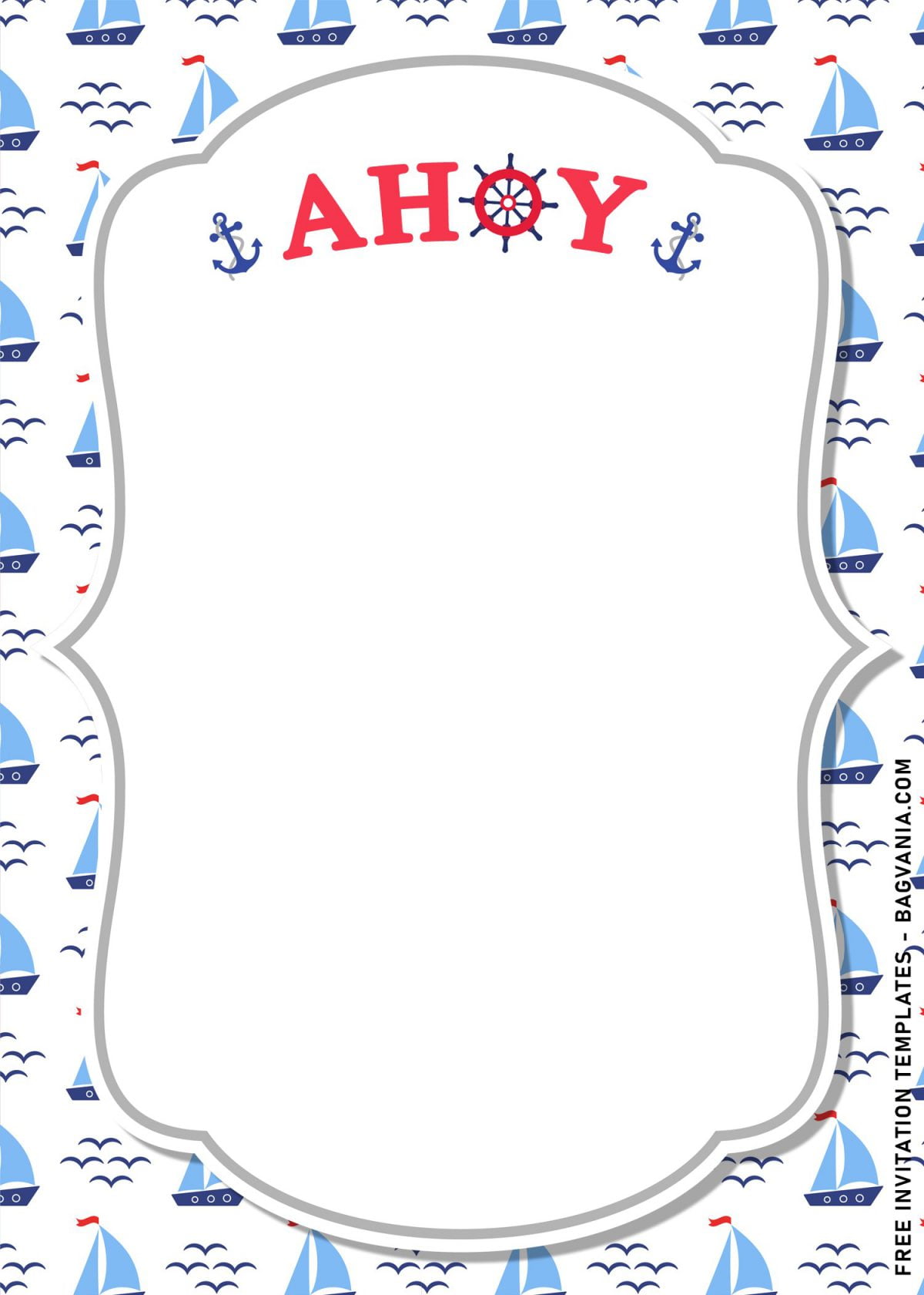 11+ Nautical Themed Birthday Invitation Templates For Your Kid’s Birthday Bash and has bracket frame painted in white