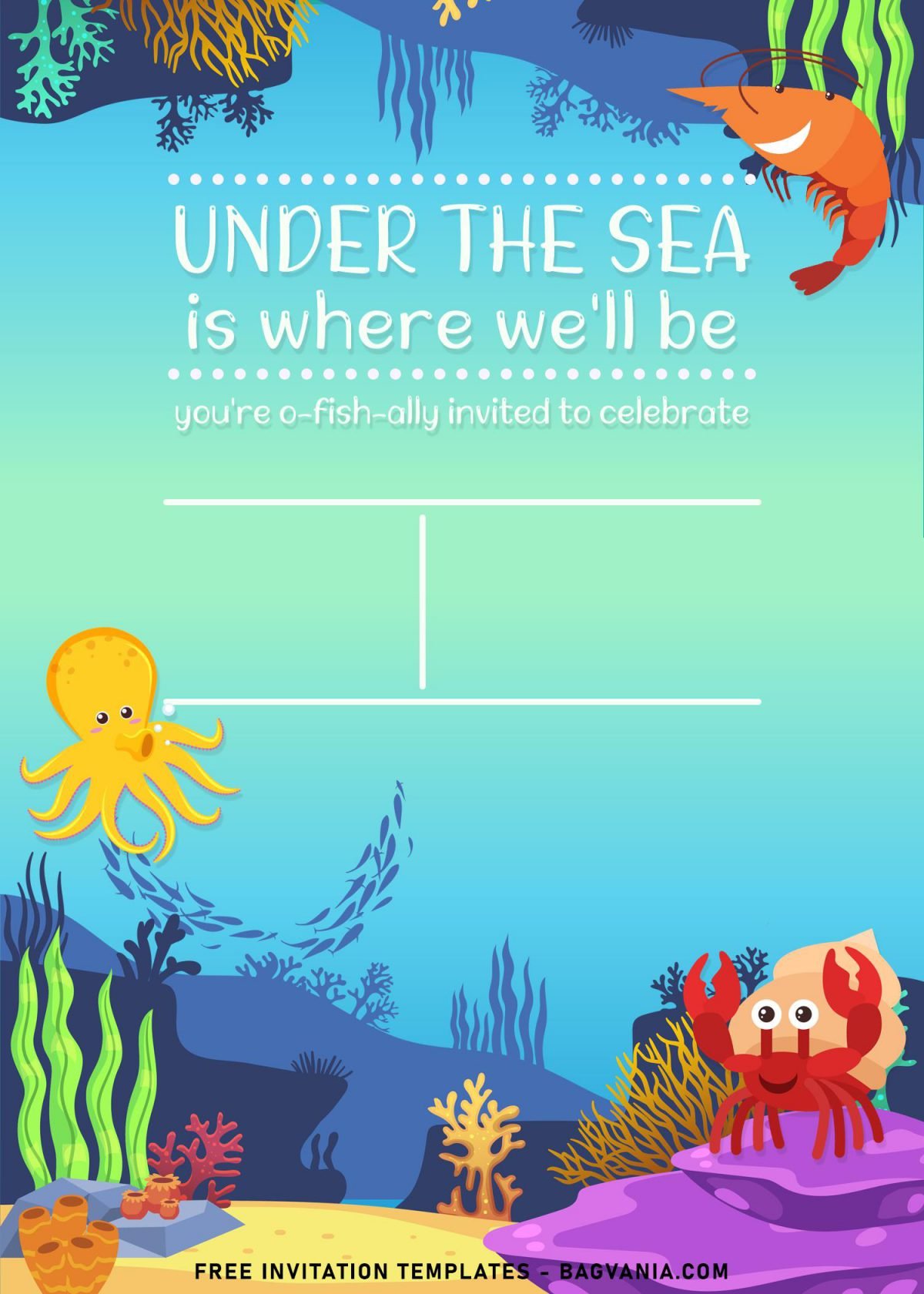 9+ Under The Sea Themed Birthday Invitation Templates and has Squid