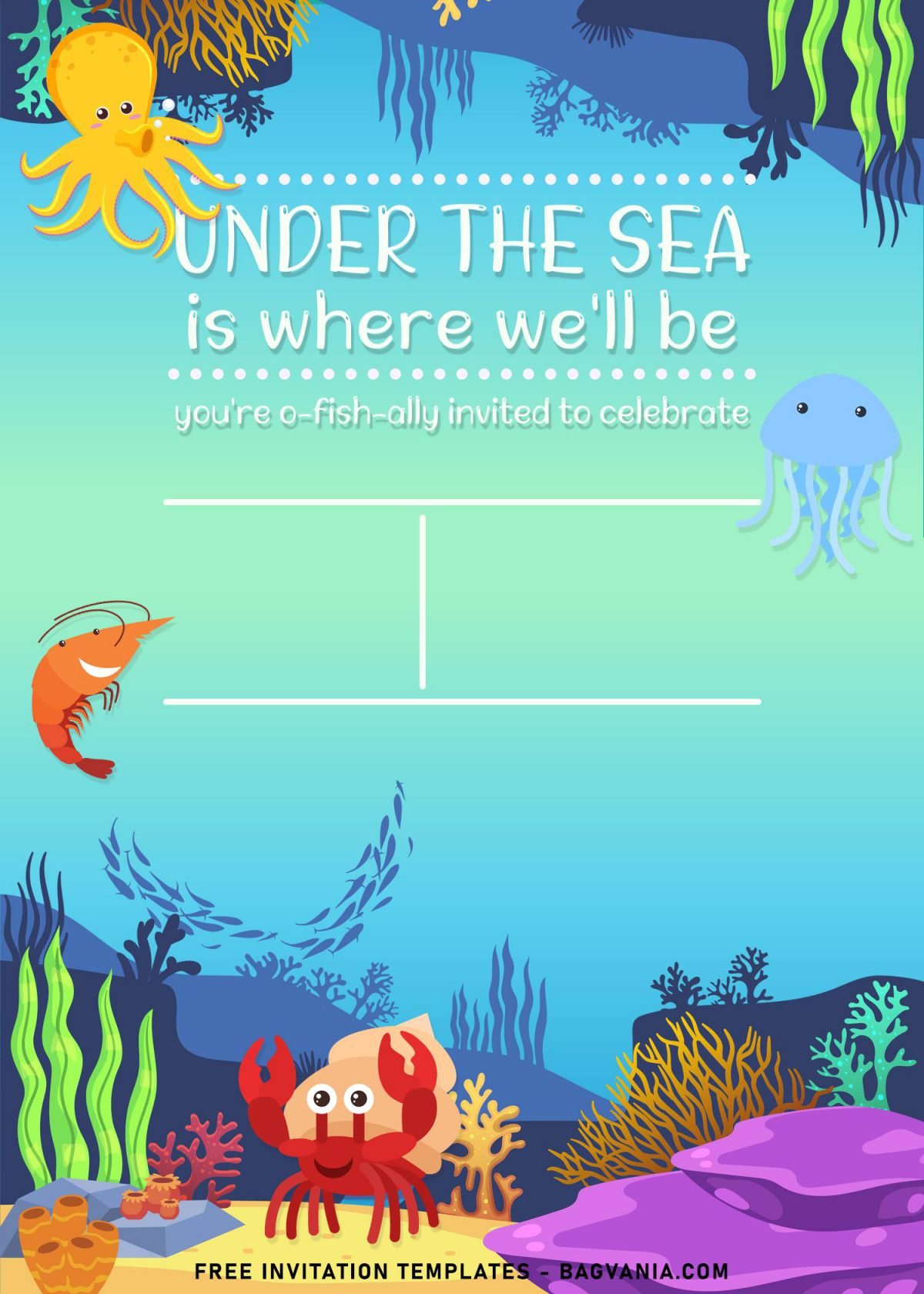 9+ Under The Sea Themed Birthday Invitation Templates and has Sea horse
