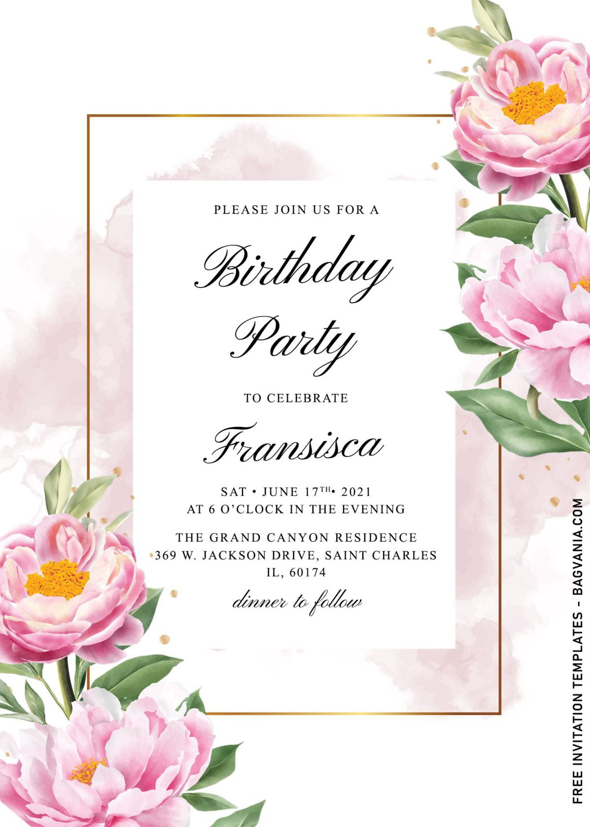 9+ Beautiful Dusty Rose Birthday Invitation Templates