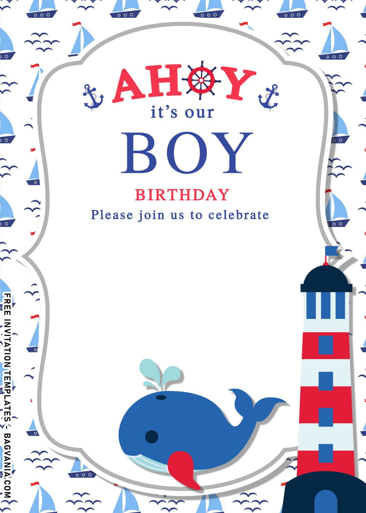11+ Nautical Themed Birthday Invitation Templates For Your Kid’s Birthday Bash and has portrait design