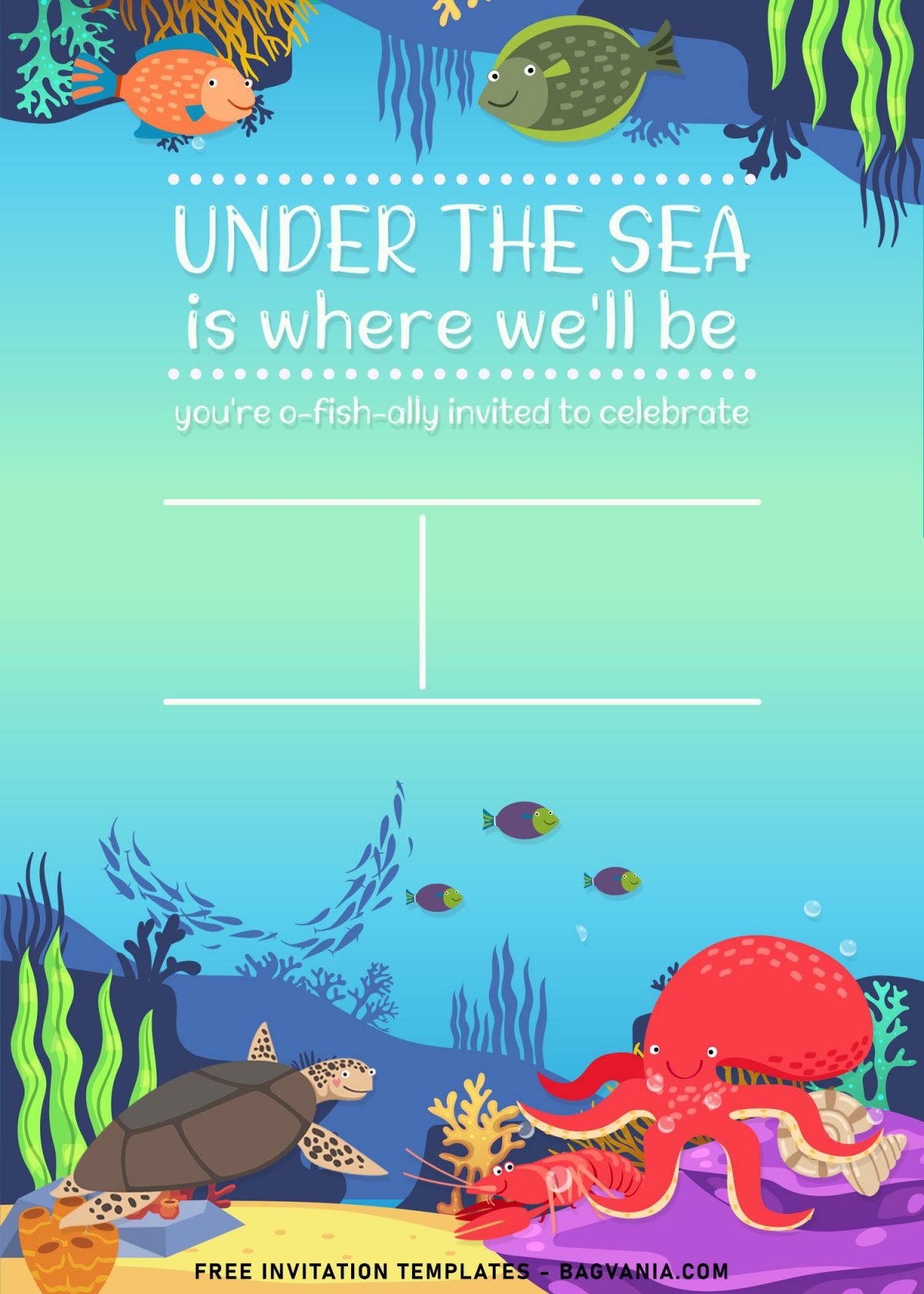 9+ Under The Sea Themed Birthday Invitation Templates and has Cute Nemo fish