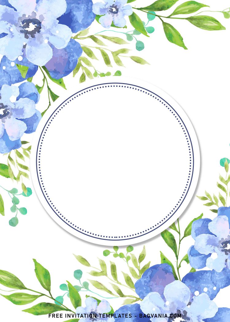 9+ Blue Floral Birthday Invitation Templates | FREE Printable Birthday ...