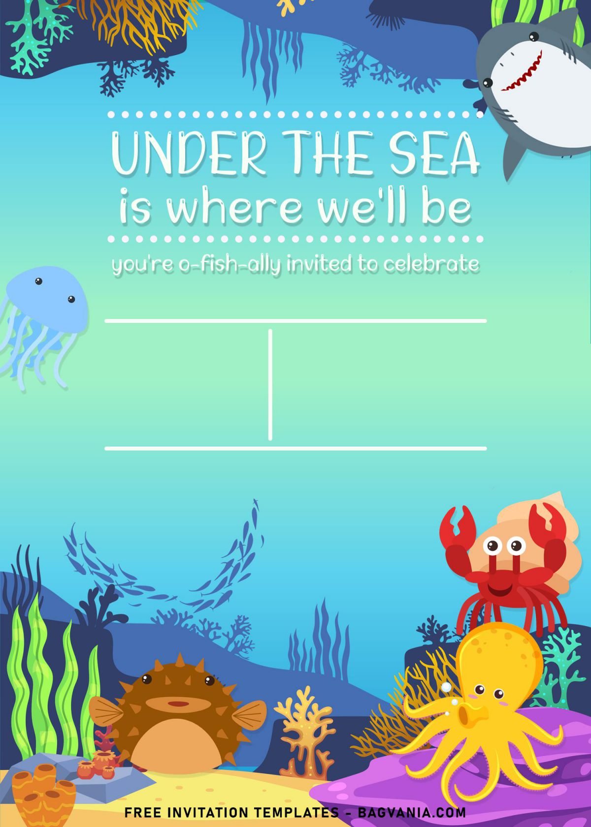 9+ Under The Sea Themed Birthday Invitation Templates and has sea animals