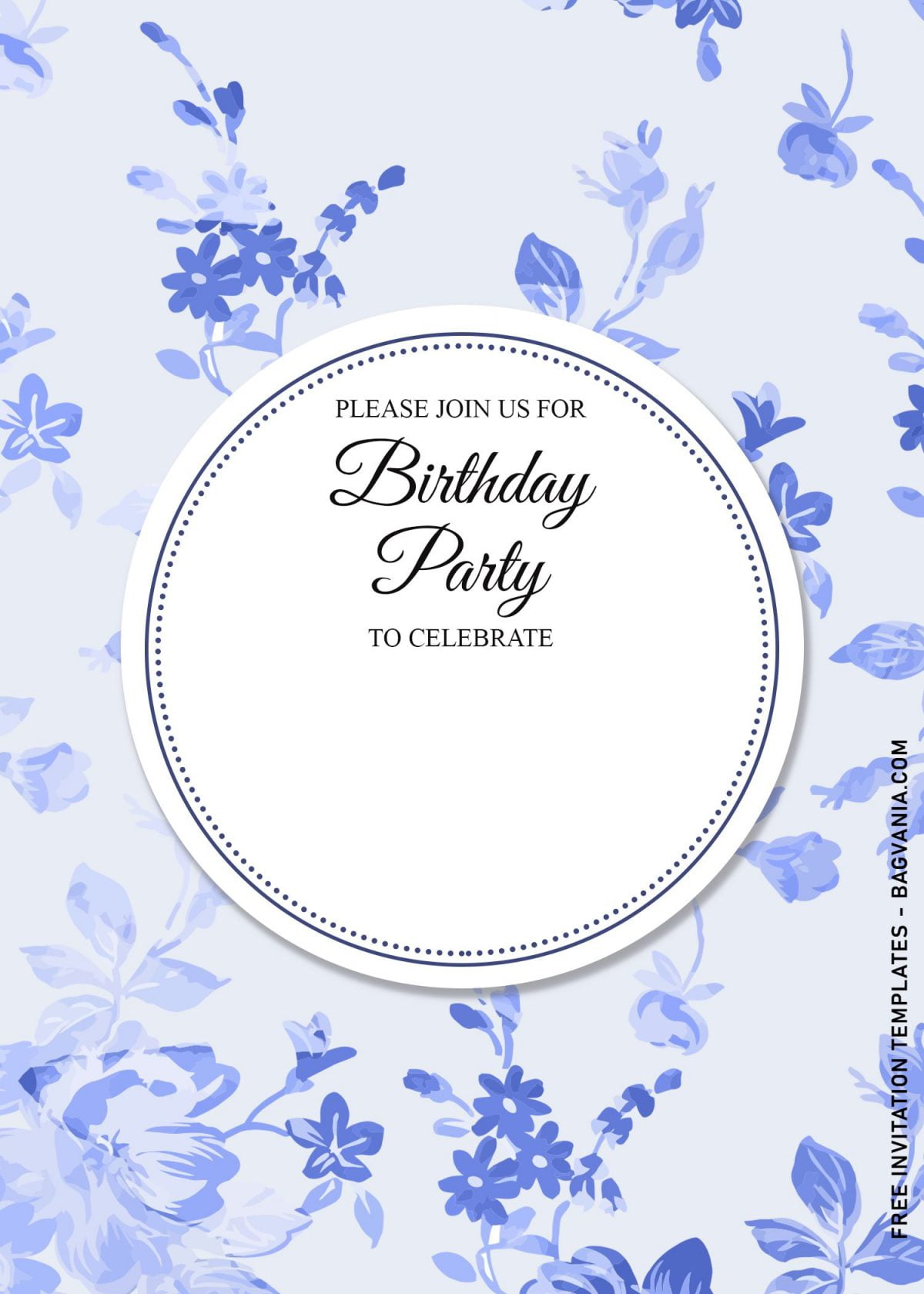 9+ Blue Floral Birthday Invitation Templates and has ellipse shaped text box