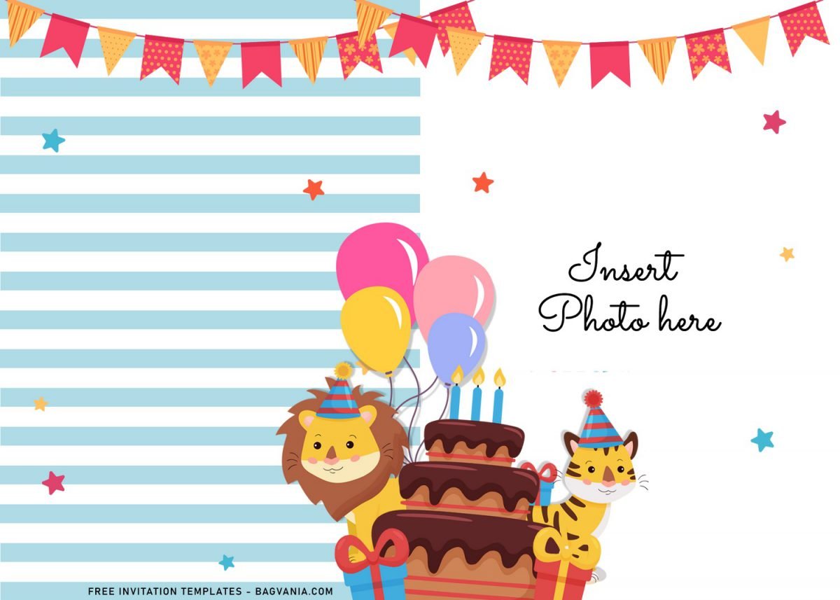 11+ Cute Birthday Baby Animals Birthday Invitation Templates For Your Kid's Birthday Party and has landscape design