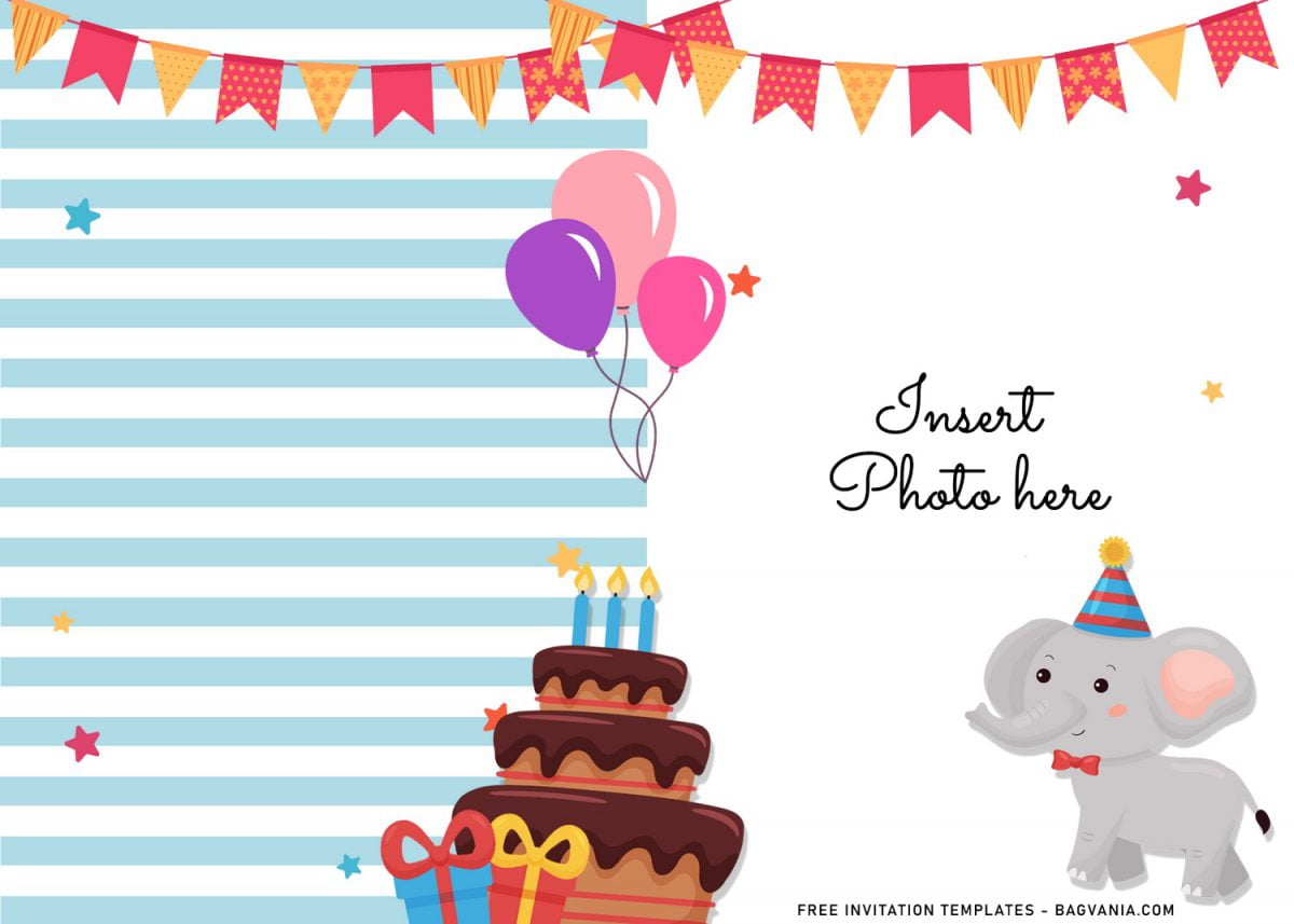 11+ Cute Birthday Baby Animals Birthday Invitation Templates For Your Kid's Birthday Party and has baby elephant
