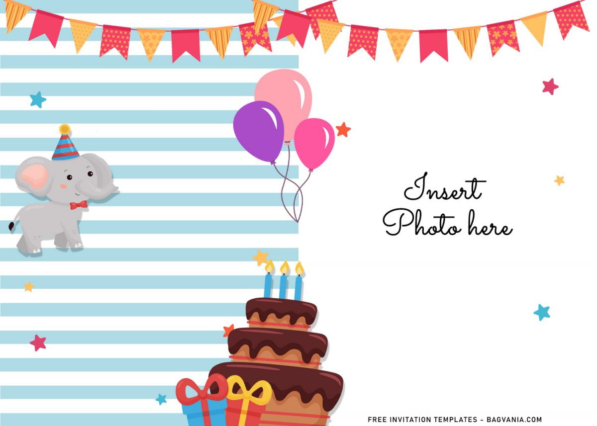 11+ Cute Birthday Baby Animals Birthday Invitation Templates For Your Kid's Birthday Party and has balloons