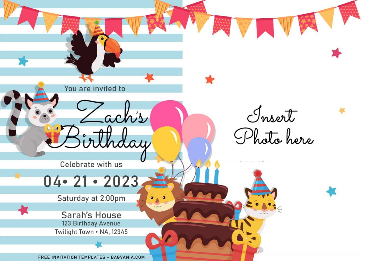 11+ Cute Birthday Baby Animals Birthday Invitation Templates For Your Kid's Birthday Party