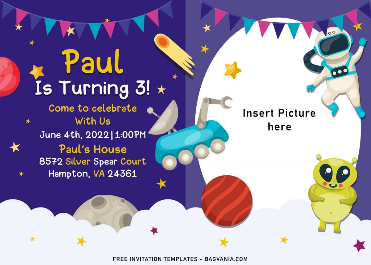 11+ Awesome Space Galaxy Birthday Invitation Templates For Your Kid's Upcoming Birthday
