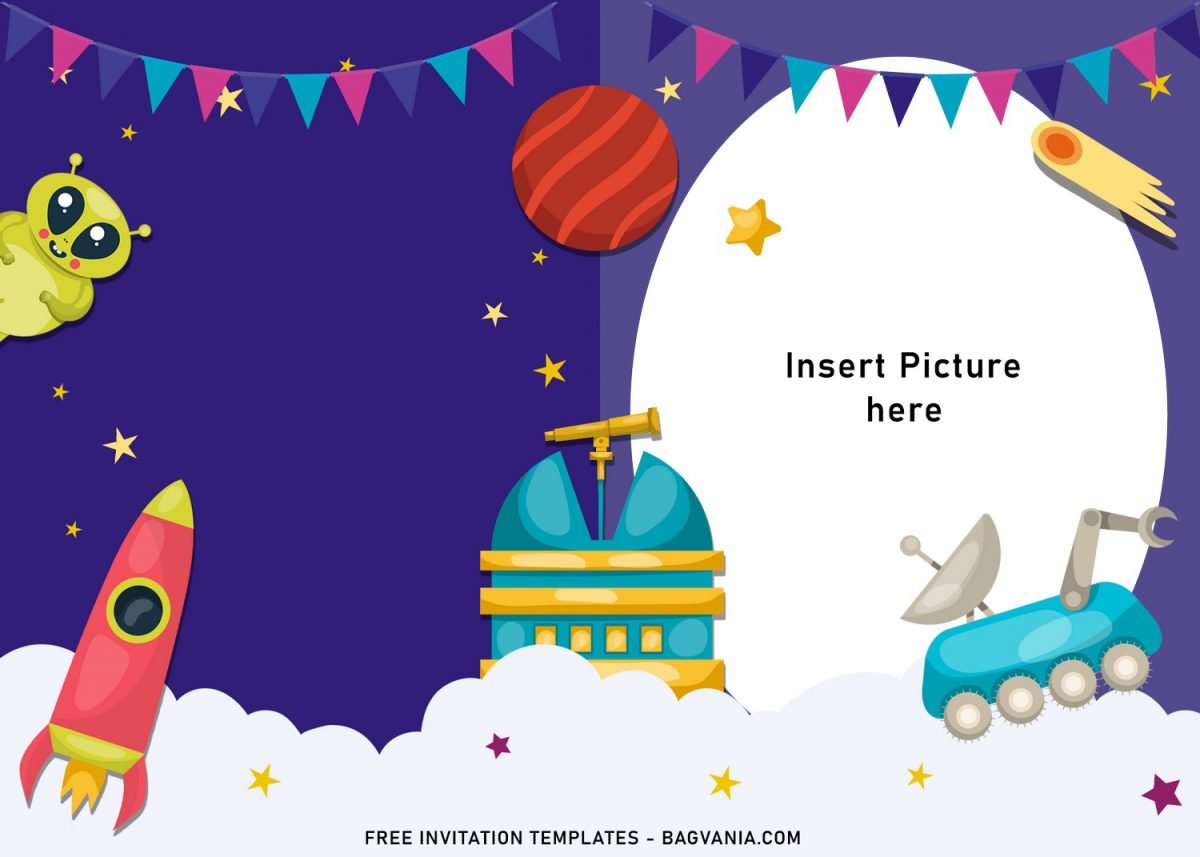 11+ Awesome Space Galaxy Birthday Invitation Templates For Your Kid's Upcoming Birthday and has Picture Frame