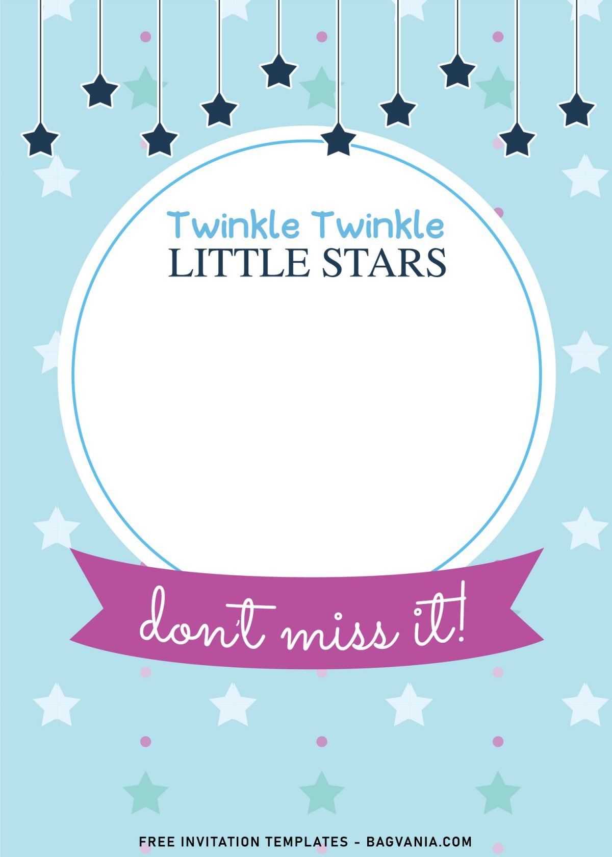 7+ Twinkle Twinkle Little Stars Birthday Invitation Templates For Any Ages and has Adorable Ribbon and Ellipse shaped Text box