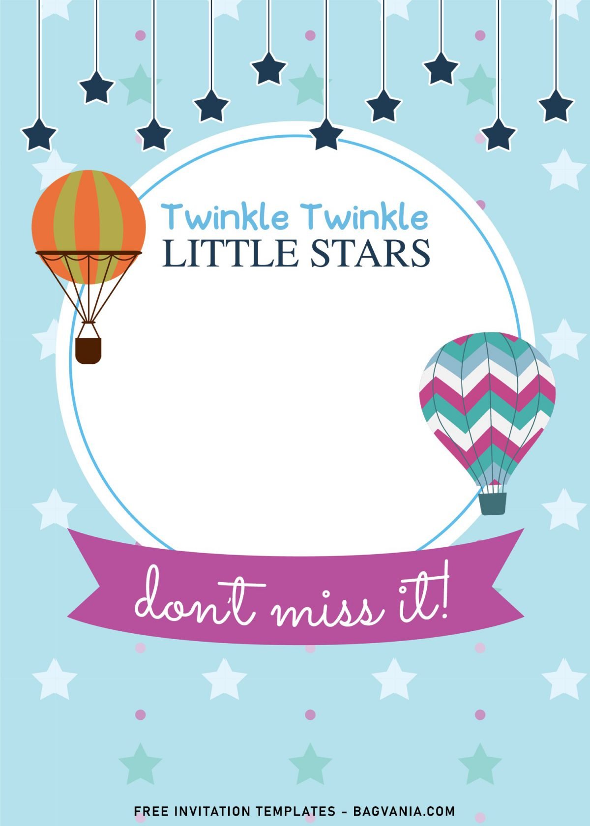 7+ Twinkle Twinkle Little Stars Birthday Invitation Templates For Any Ages and has Blue Sky Background and White stars