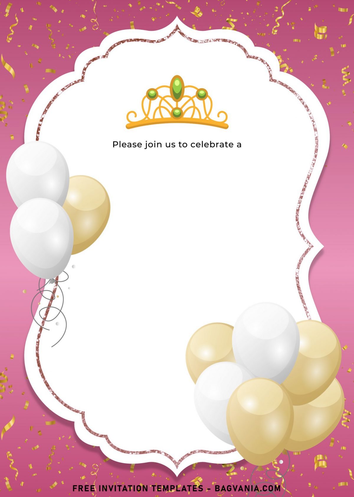 7+ Elegant Birthday Invitation Templates For Your Kid's Upcoming Birthday and has Gold Confetti