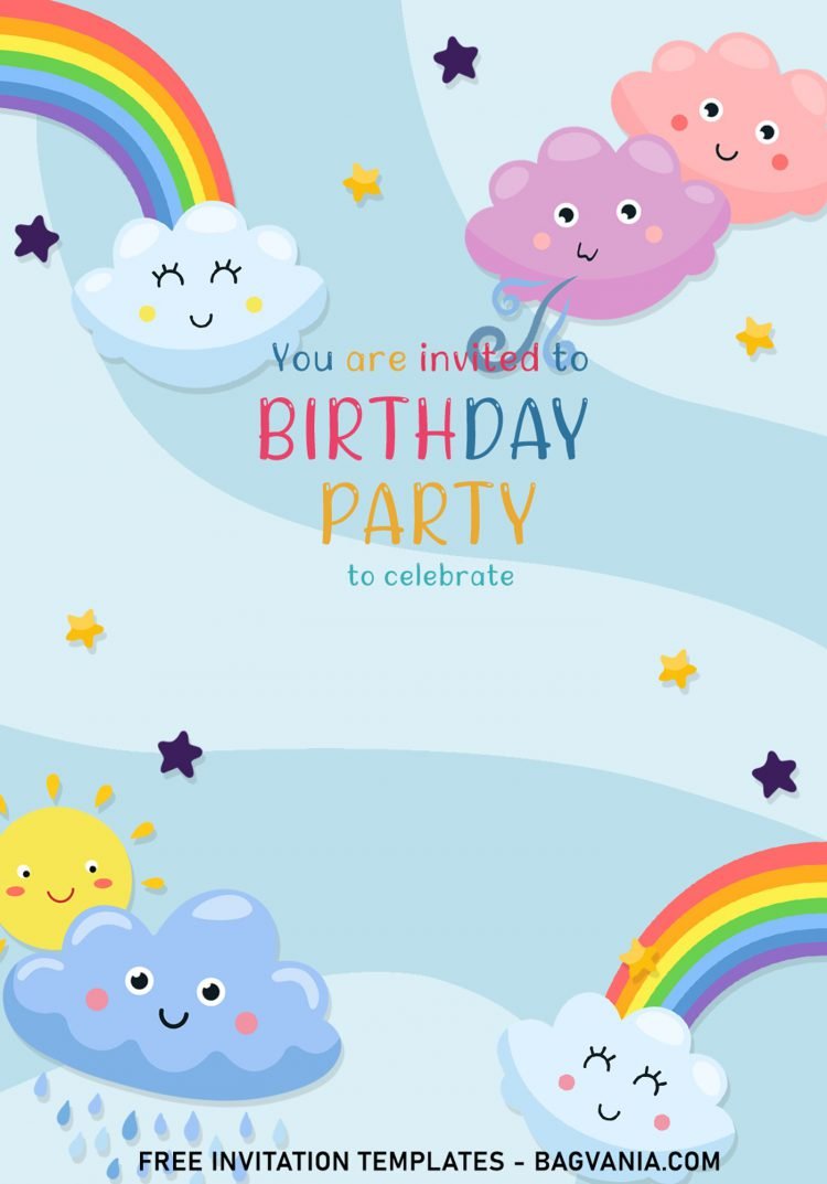 8+ Best Rainbow Party Birthday Invitation Templates For Your Kid’s ...