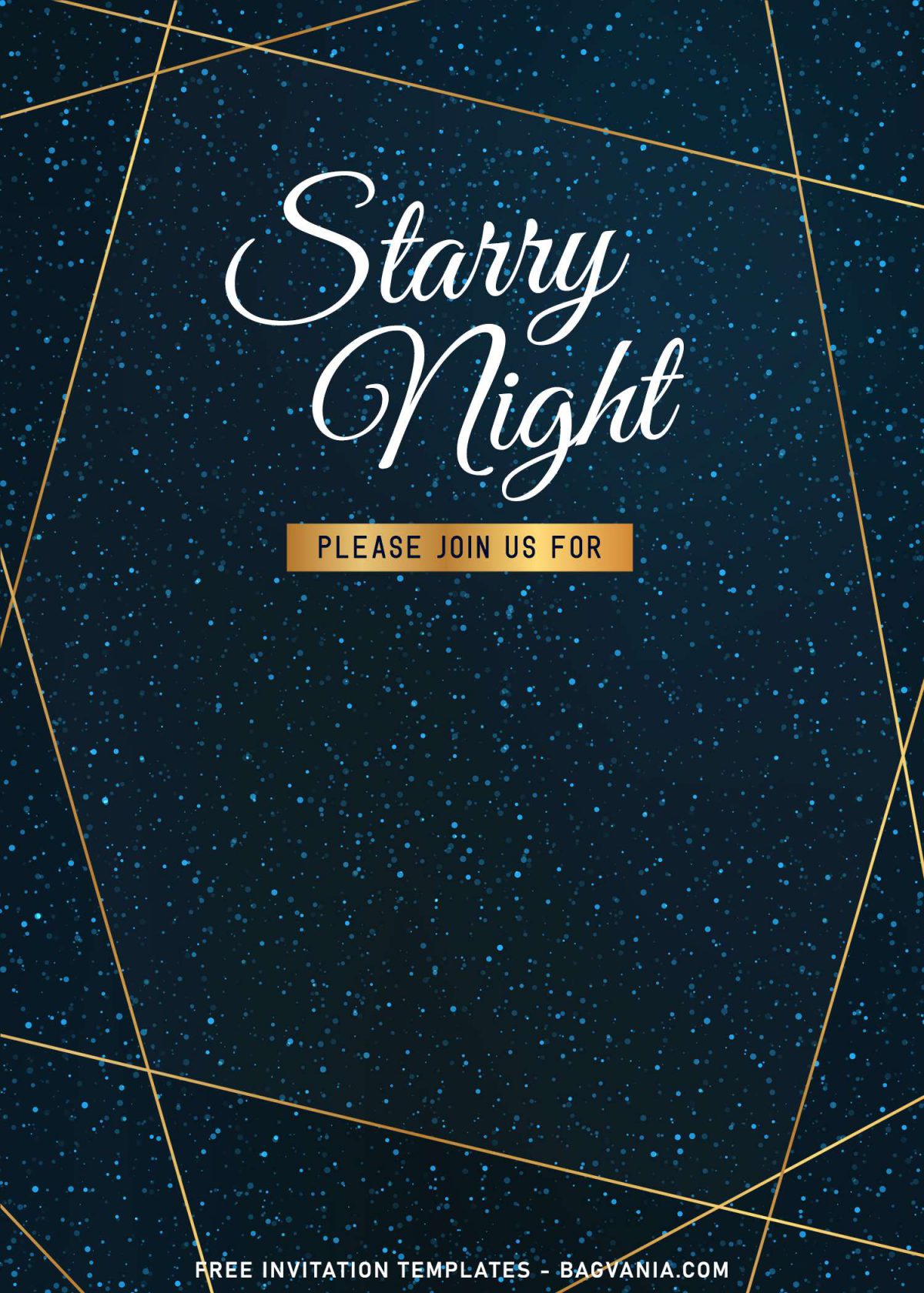 8+ Sparkling Starry Night Birthday Invitation Templates and has Gold Geometric pattern