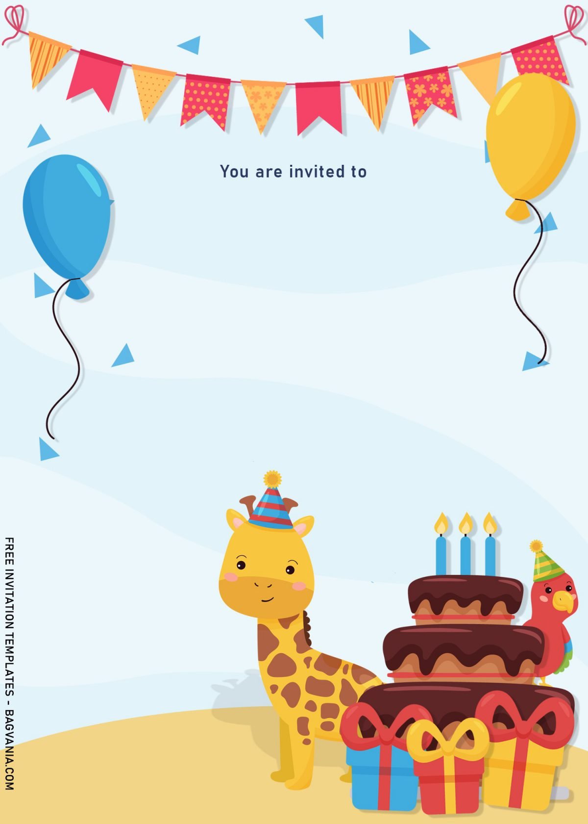 8+ Cute Woodland Animals Birthday Invitation Templates and has cute baby Giraffe