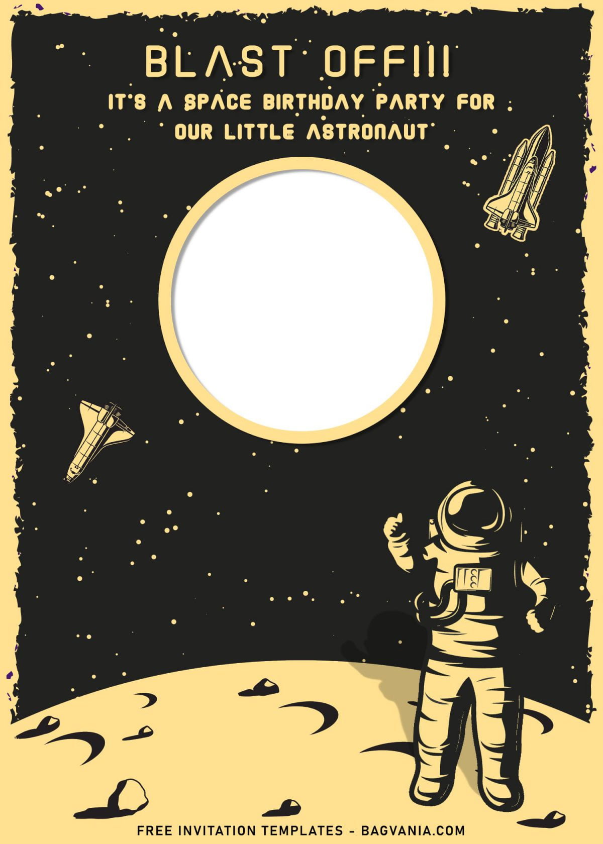 8+ Outer Space Birthday Invitation Templates and has moon surface