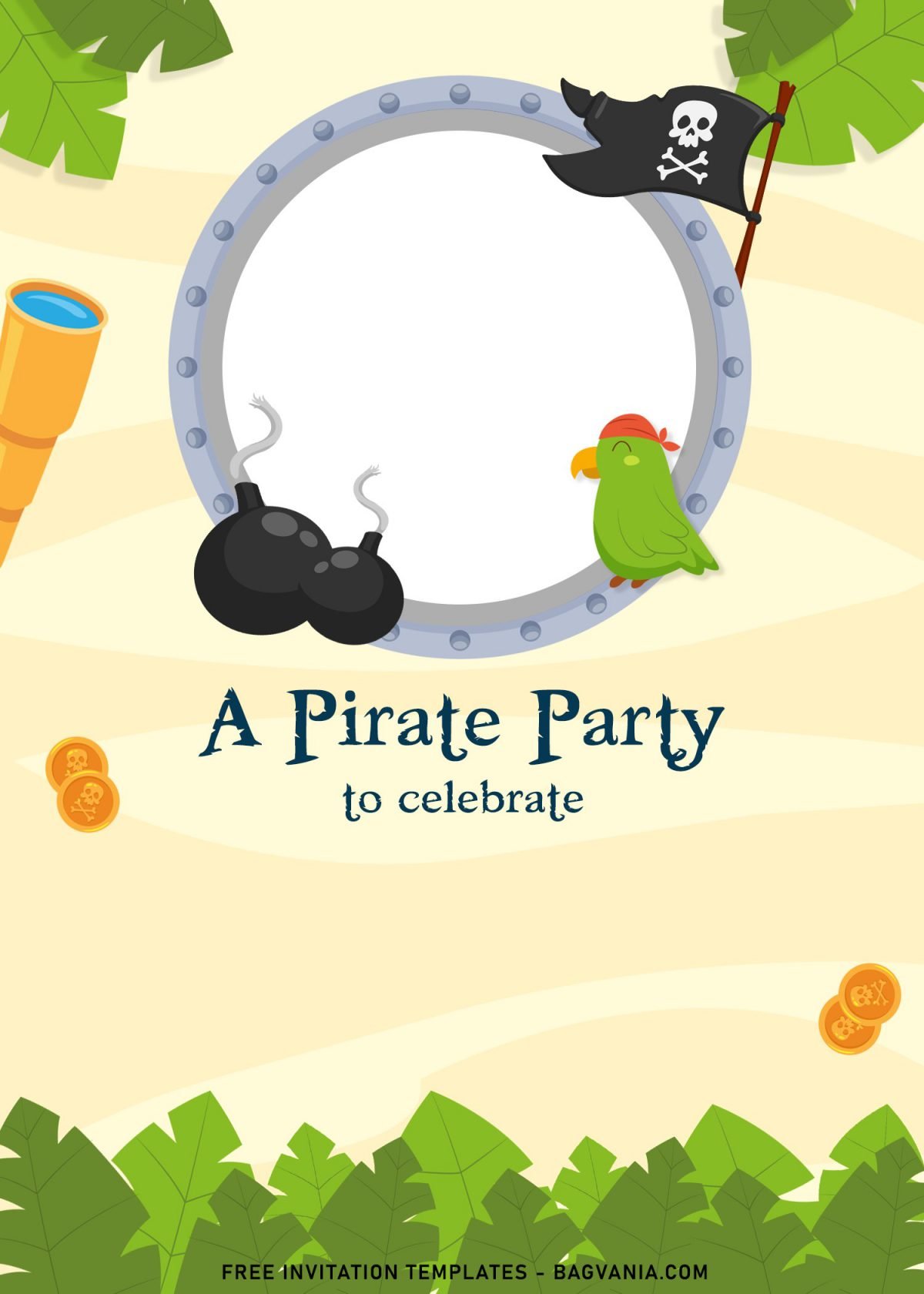 9+ Cute Pirate Birthday Invitation Templates For Your Son's Upcoming Birthday and has Cute Baby Parrot