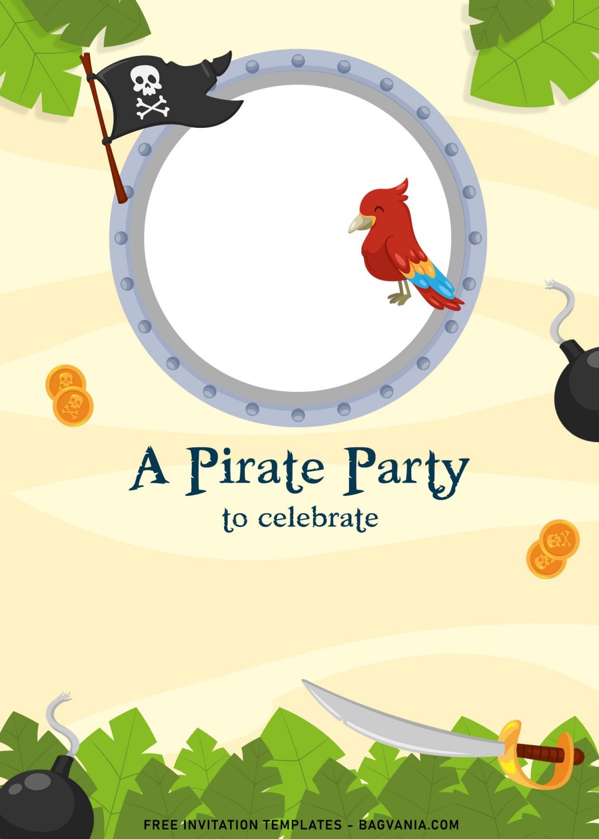 9+ Cute Pirate Birthday Invitation Templates For Your Son's Upcoming Birthday and has Ship Window